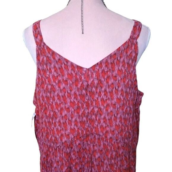 JOIE Tea Rose Red Floral Sleeveless Tiered Cotton Maxi Dress Large NWT - Picture 13 of 16